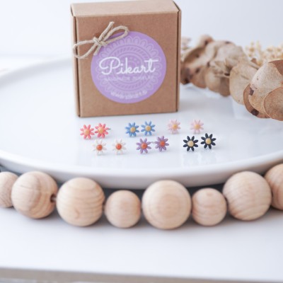 Otroški uhani marjetice za ušesa z ali brez luknjic