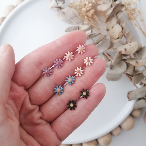 Otroški uhani marjetice za ušesa z ali brez luknjic