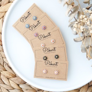 Otroški uhani marjetice za ušesa z ali brez luknjic