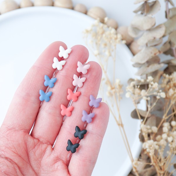 Otroški uhani metuljčki v 6 barvah