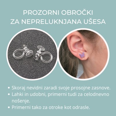 Rožasti pisani uhani za otroke