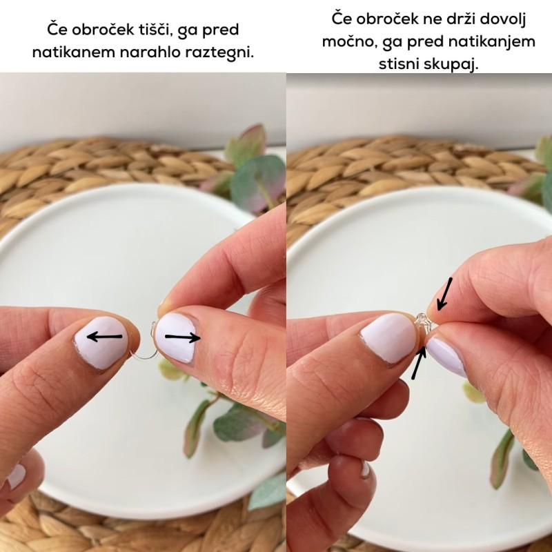 Roza otroški uhani za nepreluknjana ušesa z motivom rožice