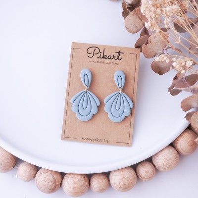 Viseči uhani školjka – ročno izdelani uhani