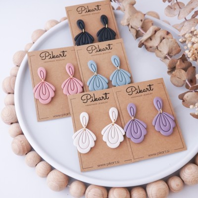 Viseči uhani školjka – ročno izdelani uhani