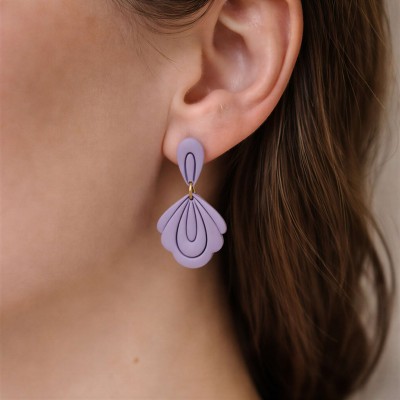 Viseči uhani školjka – ročno izdelani uhani