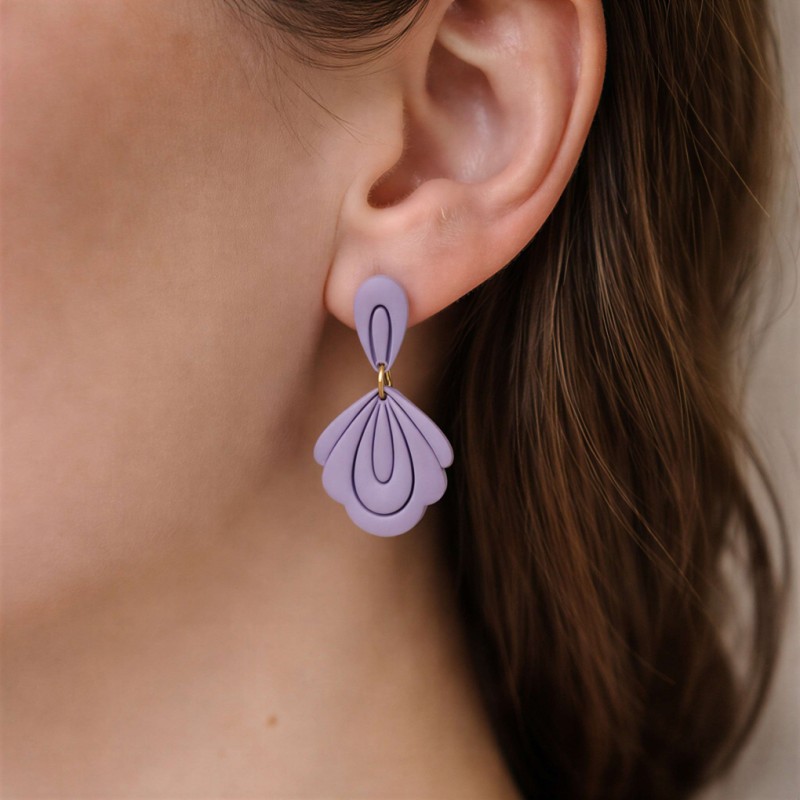 Viseči uhani školjka – ročno izdelani uhani