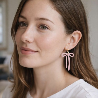 Viseči uhani pentlja - unikatni ženski uhani