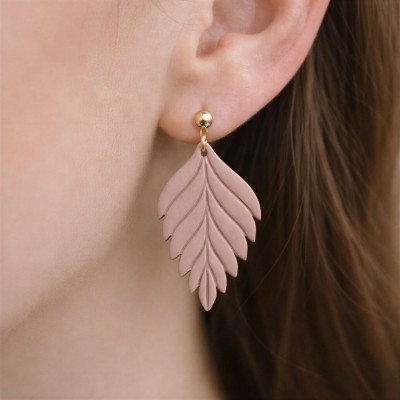 Viseči uhani list - ročno izdelani uhani