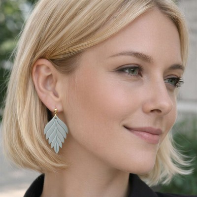 Viseči uhani list - ročno izdelani uhani