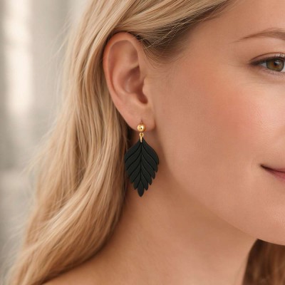 Viseči uhani list - ročno izdelani uhani