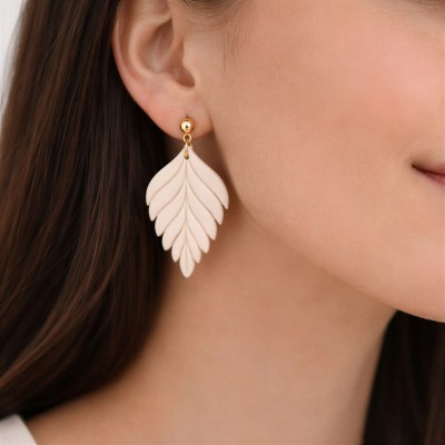 Viseči uhani list - ročno izdelani uhani