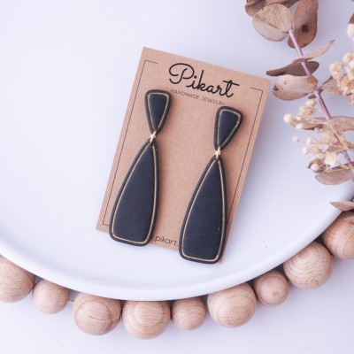 Viseči geometrijski uhani - ročno izdelani ženski uhani