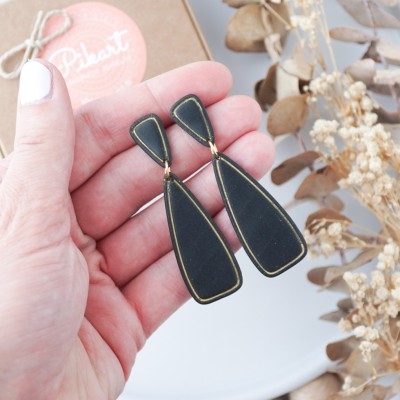 Viseči geometrijski uhani - ročno izdelani ženski uhani