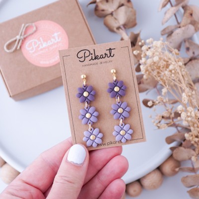 Viseči uhani rožice - ročno izdelani unikatni uhani