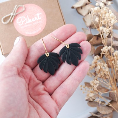 Viseči uhani pahljača - ročno izdelani unikatni uhani