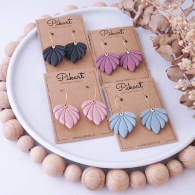 Viseči uhani pahljača - ročno izdelani unikatni uhani