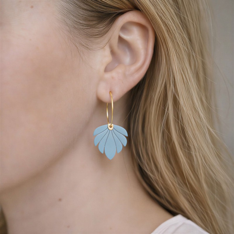 Viseči uhani pahljača - ročno izdelani unikatni uhani