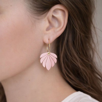 Viseči uhani pahljača - ročno izdelani unikatni uhani