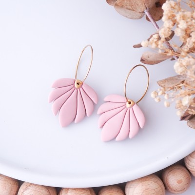 Viseči uhani pahljača - ročno izdelani unikatni uhani