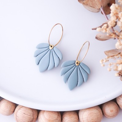 Viseči uhani pahljača - ročno izdelani unikatni uhani