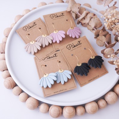 Viseči uhani marjetice - cvetlični zlati uhani