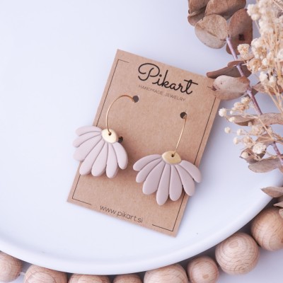 Viseči uhani marjetice - cvetlični zlati uhani