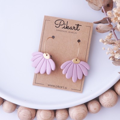 Viseči uhani marjetice - cvetlični zlati uhani