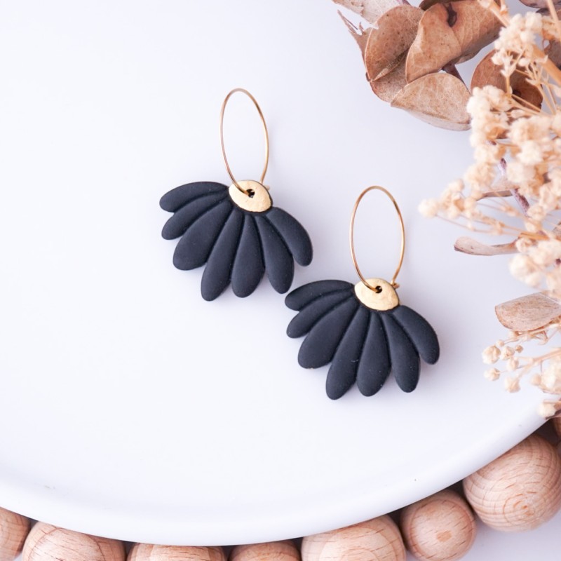 Viseči uhani marjetice - cvetlični zlati uhani