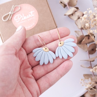 Viseči uhani marjetice - cvetlični zlati uhani