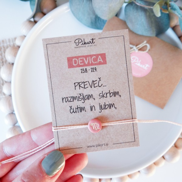 Zodiak zapestnica z astrološkim znakom DEVICA