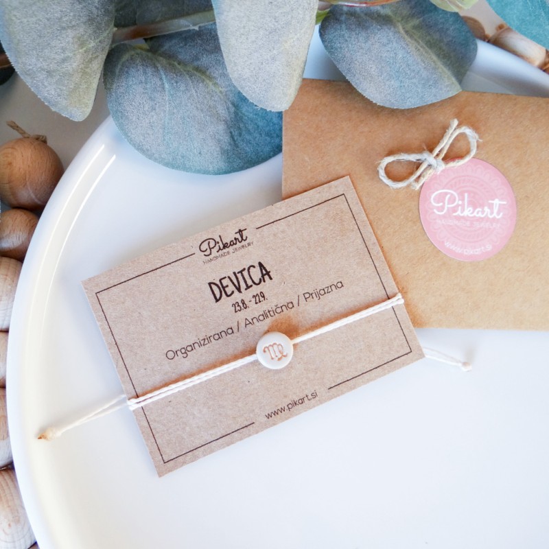 Zodiak zapestnica z astrološkim znakom DEVICA