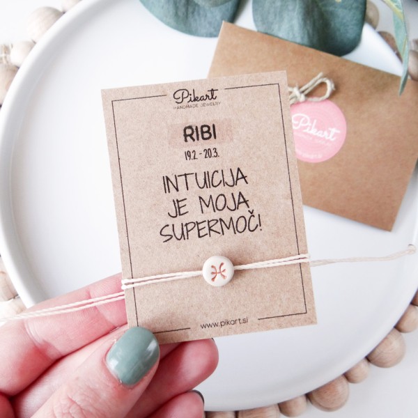 Zodiak zapestnica z astrološkim znakom RIBI