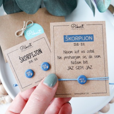 Zodiak zapestnica z astrološkim znakom ŠKORPIJON