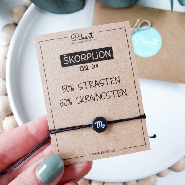 Zodiak zapestnica z astrološkim znakom ŠKORPIJON
