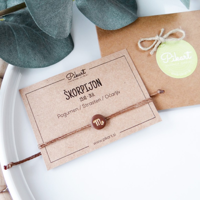 Zodiak zapestnica z astrološkim znakom ŠKORPIJON