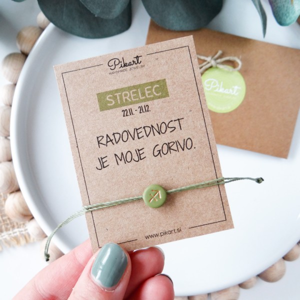 Zodiak zapestnica z astrološkim znakom STRELEC