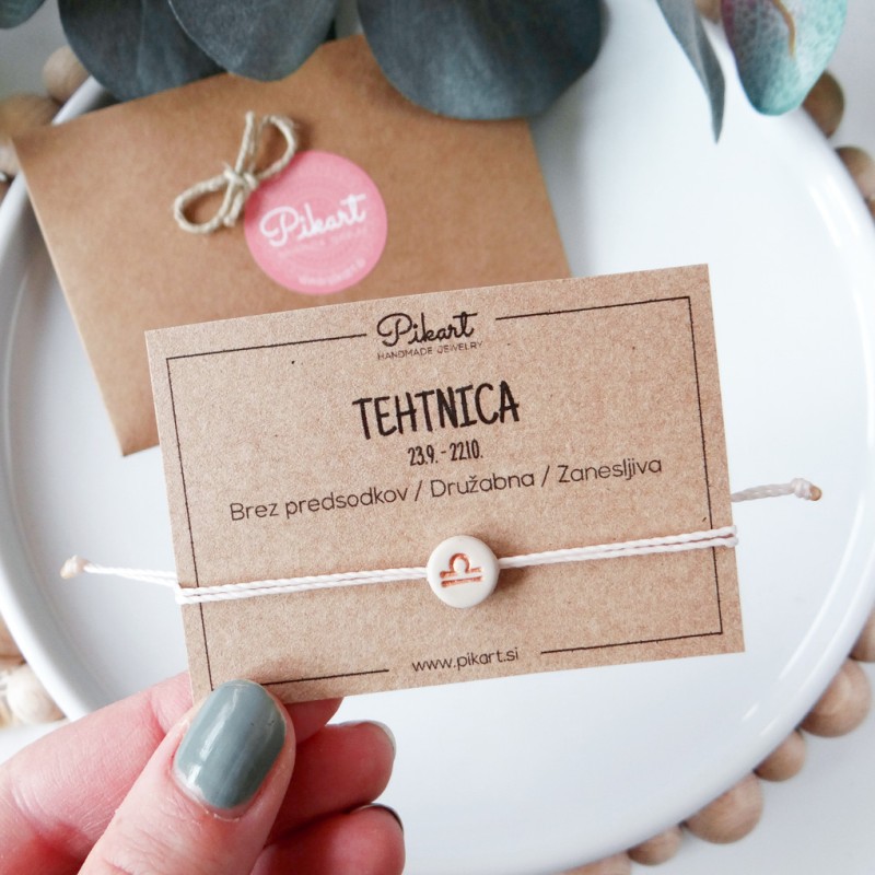 Zodiak zapestnica z astrološkim znakom TEHTNICA