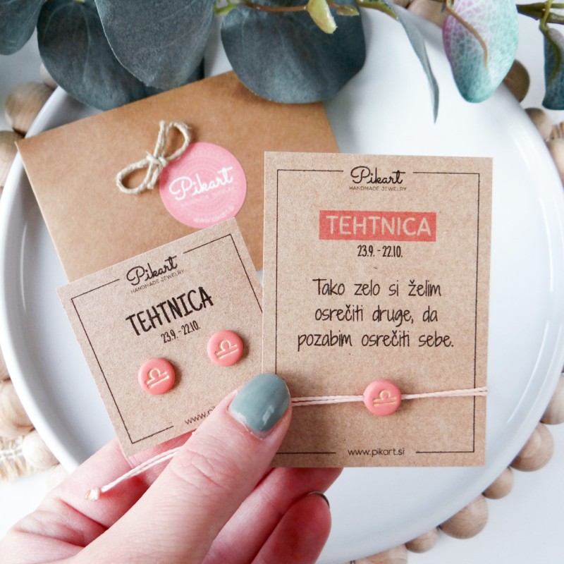 Zodiak zapestnica z astrološkim znakom TEHTNICA