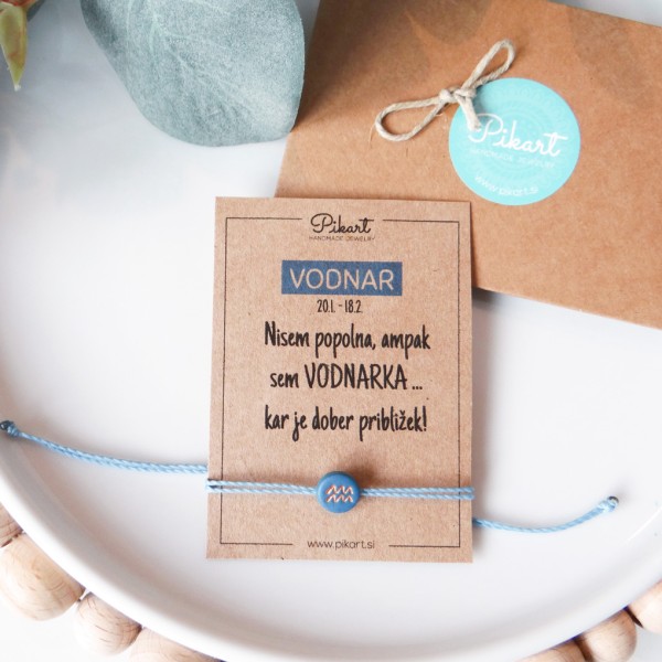 Zodiak zapestnica z astrološkim znakom VODNAR