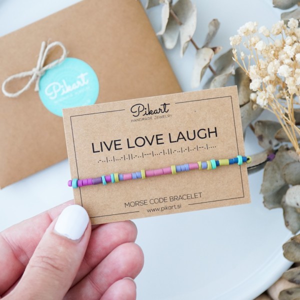Pisana personalizirana zapestnica z napisom v Morsejevi abecedi