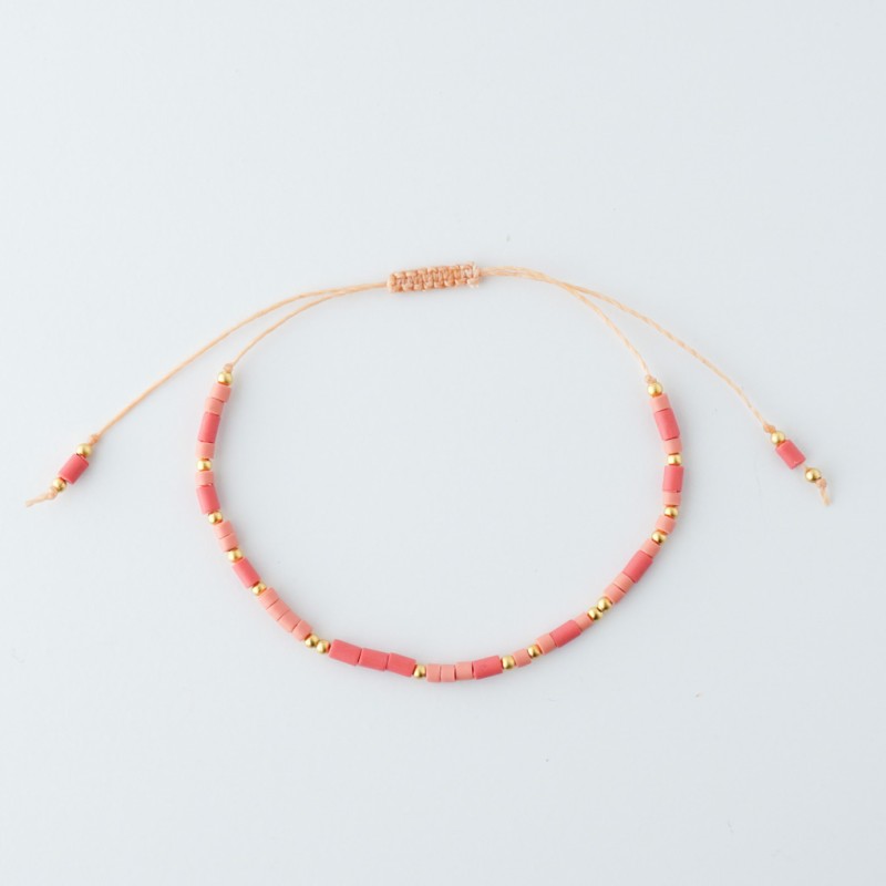 Koralno zlata personalizirana zapestnica z napisom v Morsejevi abecedi