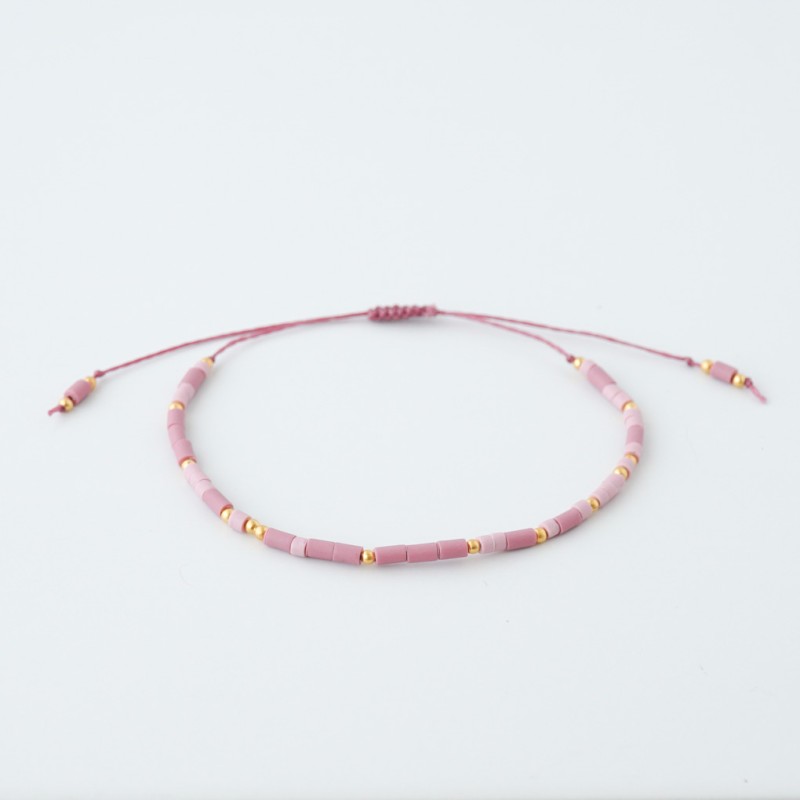 Lila zlata personalizirana zapestnica z napisom v Morsejevi abecedi