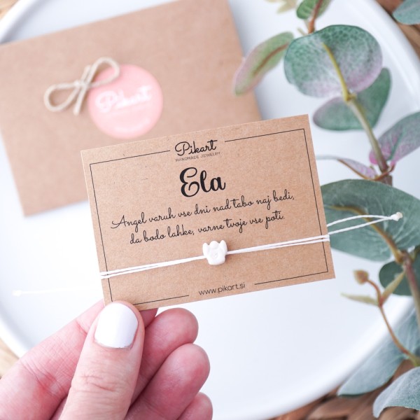 Darilo za prvo obhajilo ali birmo - zapestnica angelček