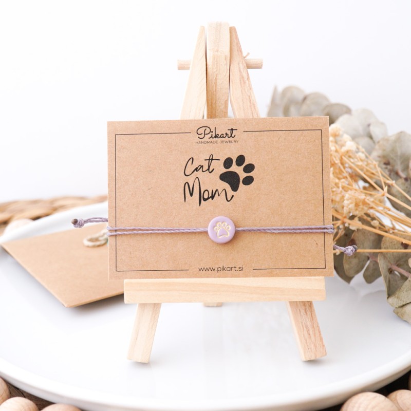 Zapestnica tačke s kartico »Cat mom«