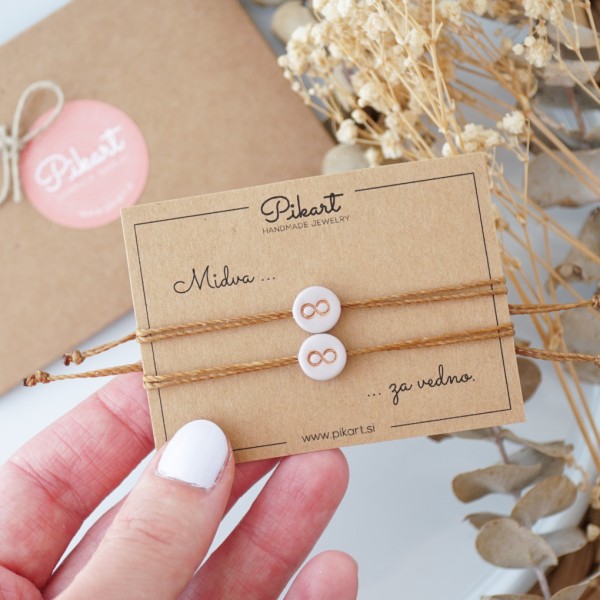 Set dveh zapestnic za pare - infinity zapestnici