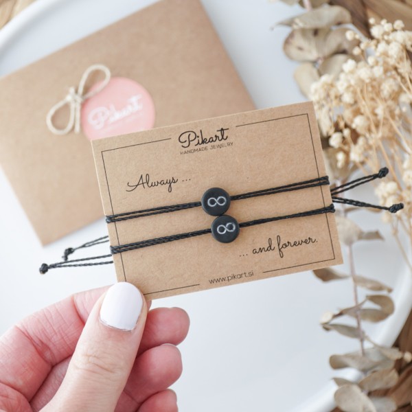 Set dveh zapestnic za pare - infinity zapestnici